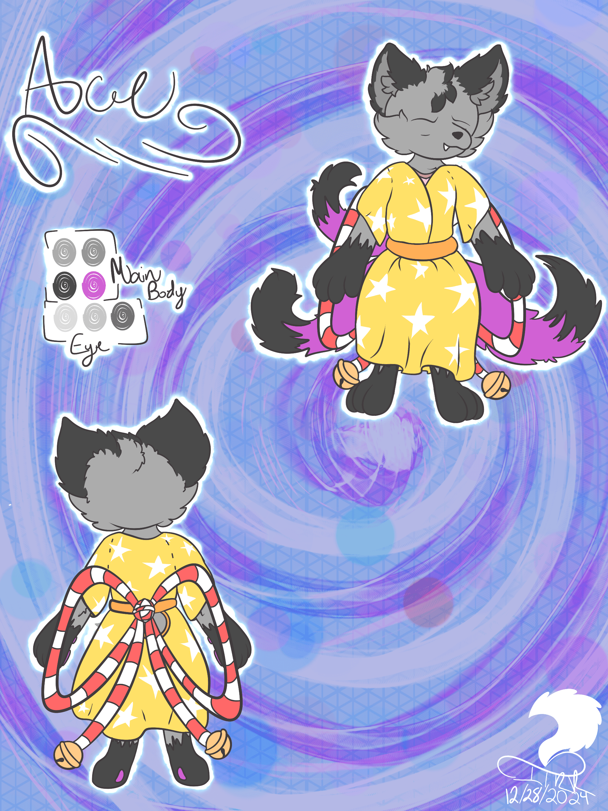 Ace with their eyes open, and wearing a kimono