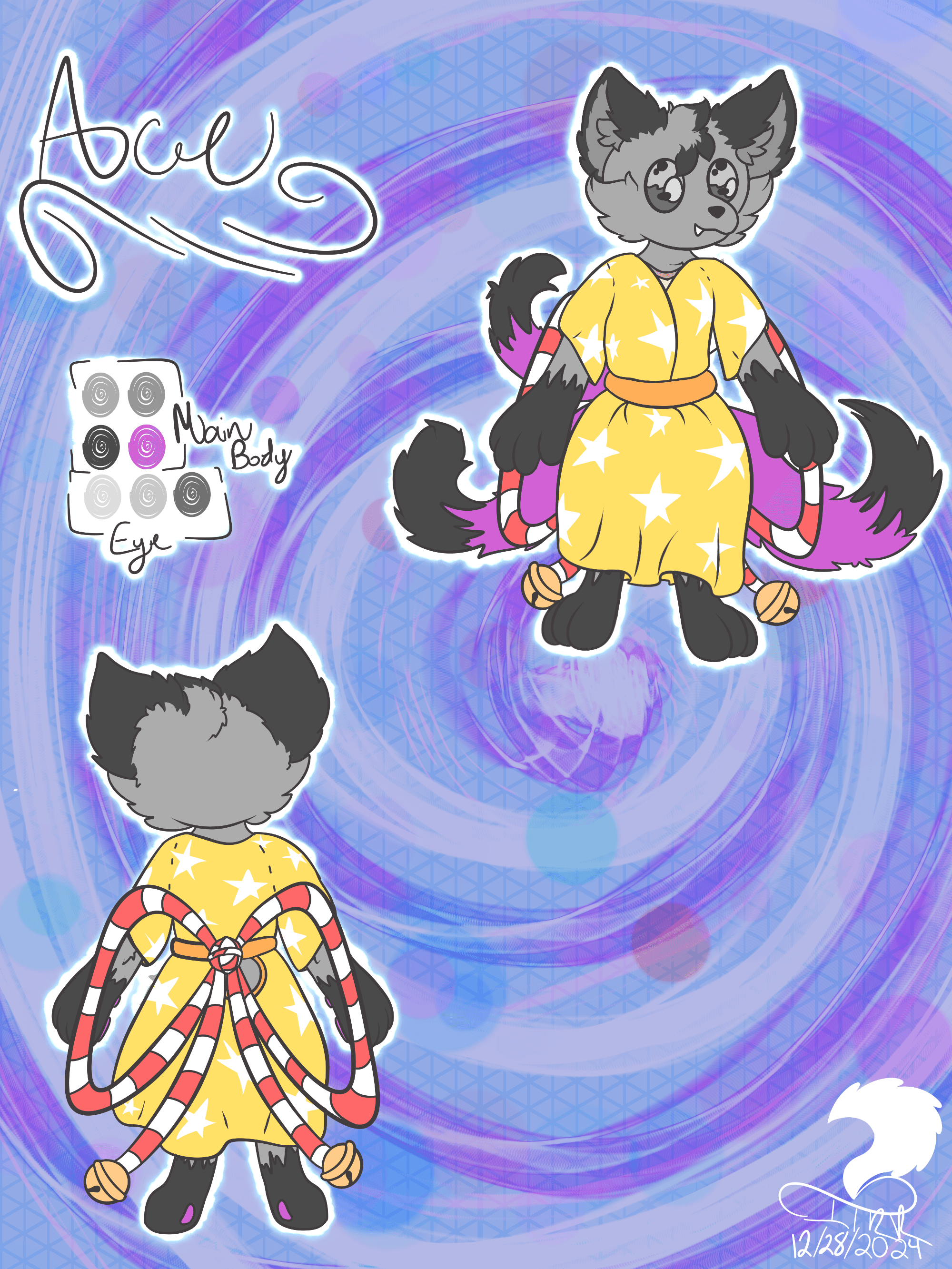 Ace with their eyes closed, and wearing a kimono